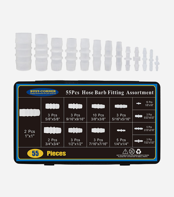 Hose Barb Fitting Assortment 55PCS