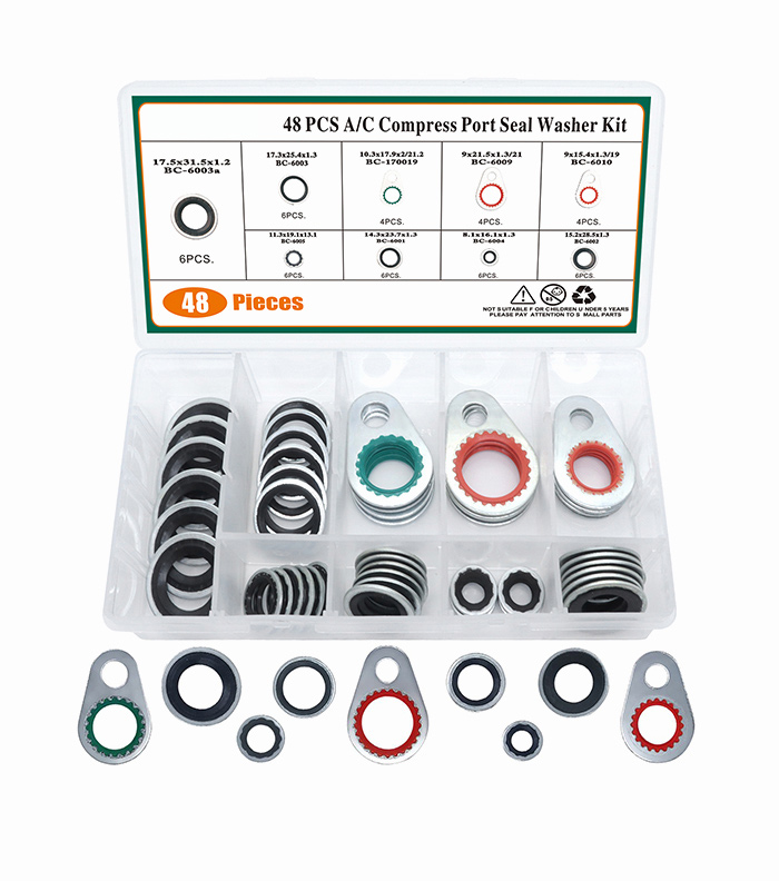 AC Compress Port Seal Washer Kit 48PCS