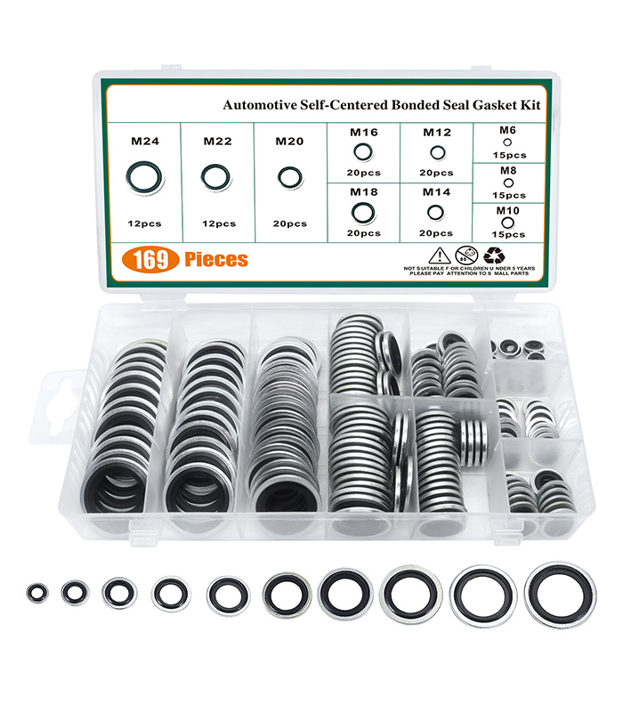 Automotive Self-Centered Bonded Seal 169PCS