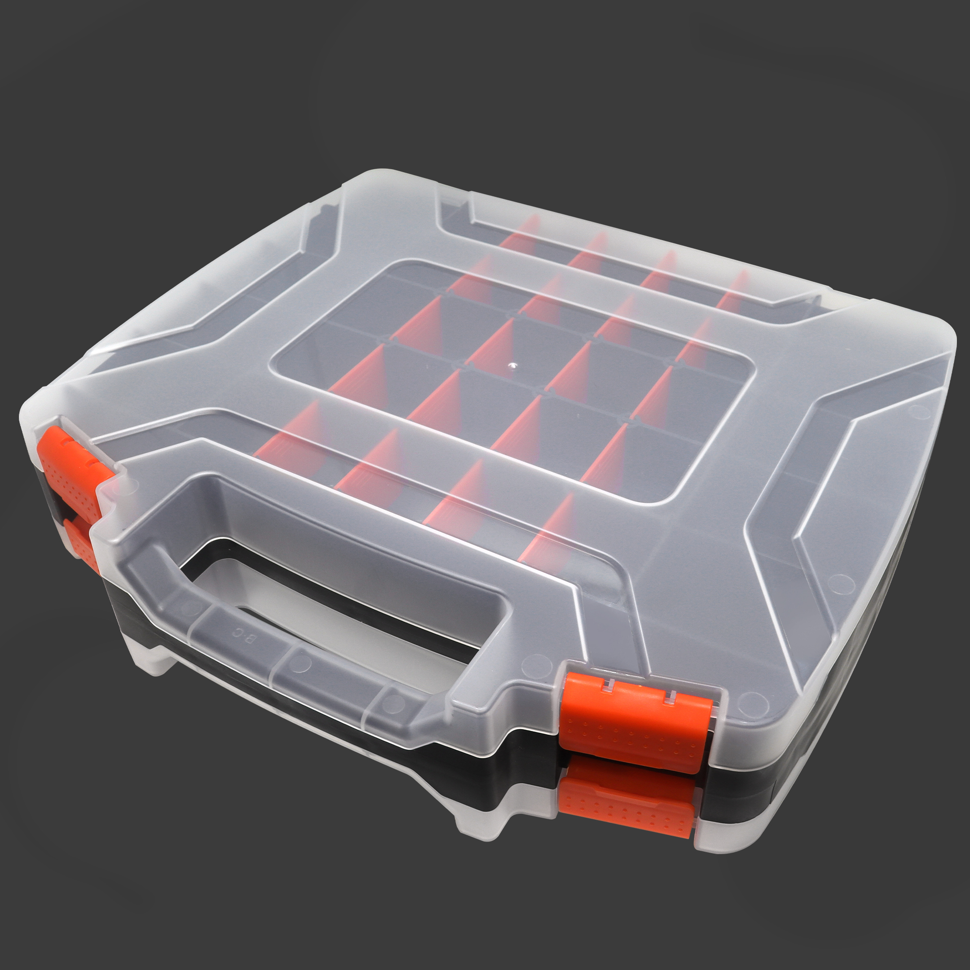 Big Size Organizer Empty Plastic Box Orange